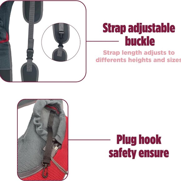 (NWOT) PAW PUPPY Pet Sling. Red, S - Picture 5 of 9